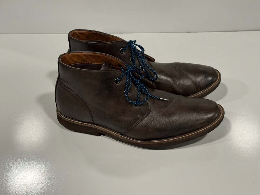 Guess Men's Brown Leather Chukka Boots Size 9.5